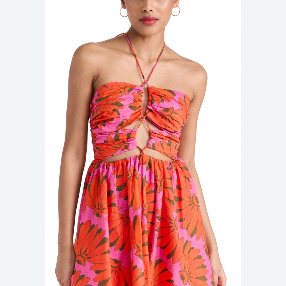 FARM Rio Ruched Tie Front Sundress